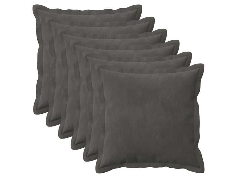  Lot de 6 coussins avec oreiller, coussins décoratifs houten gris foncé fløjl cf51255  - Conforama A