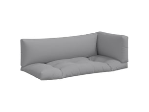 Lot de 3 coussins de palette, coussins de canapé gris tissu cf59675