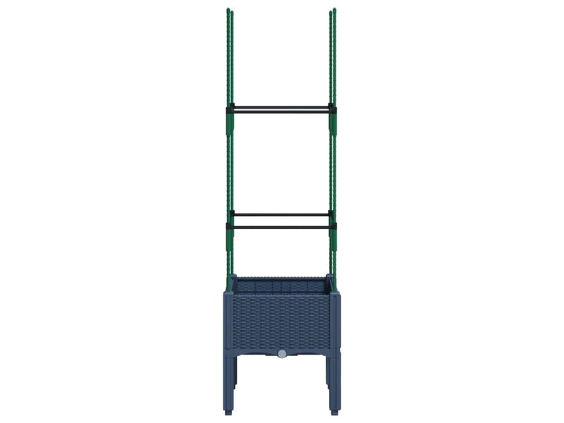  Jardinière - bac à fleurs avec treillis bleu gris 40x40x142,5 cm pp  - Conforama D