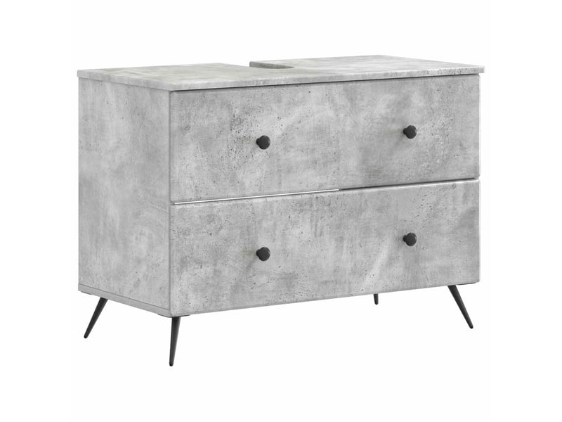  Ensemble de 2 meubles de salle de bain breda gris béton cf63097  - Conforama C