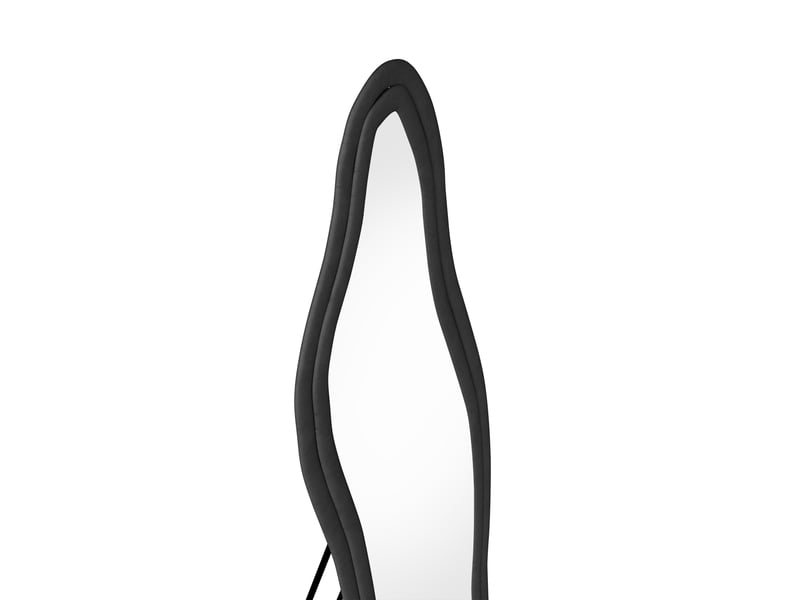 Miroir sur pied - 140 x 45 cm - noir - miroir asymétrique design dauphin, cadre en veloursflanelle, style artistique et romantique - Conforama D