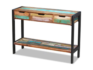 Buffet - bahut - meuble de rangement 3 tiroirs bois de récupération massif
