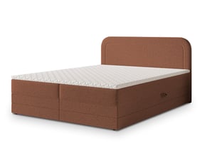 Lit avec rangement 140x200 cm <strong>MASSENO</strong>  <strong></strong> coloris orange