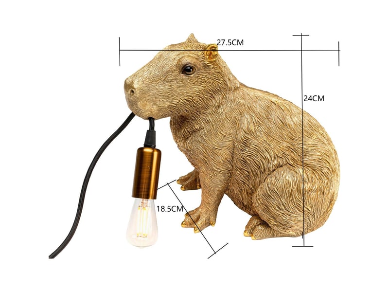  lampe capybara doré  - Conforama D
