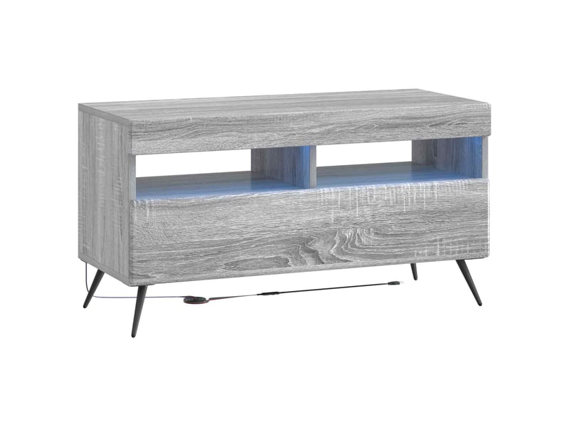  Meuble tv - banc tv - meuble de rangement led breda 3 pcs sonoma gris bois d'ingénierie  - Conforama E