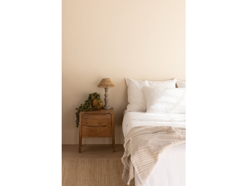  Table de chevet à 2 tiroirs en bois massif de manguier  - Conforama B