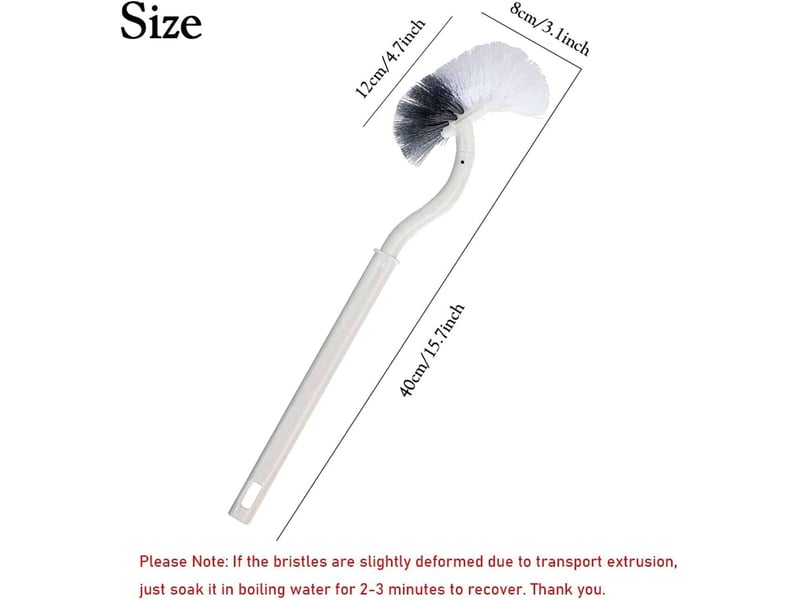  Brosse de toilette salle de bain murale toilette courbe brosse coude angle gap brosse outil de nettoyage à poils doux (poignée blanche, taille unique)  - Conforama D