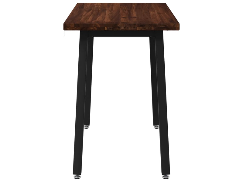  Table à manger moderne 90x55x75 cm bois d'acacia massif marron foncé et noir shl71823  - Conforama E