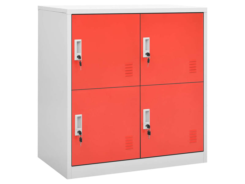  Armoire à casier, rangement de bureau gris clair et rouge 90x45x92,5 cm acier  - Conforama B