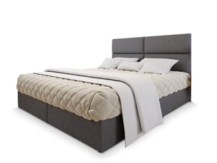 Lit avec rangement 180x200 cm <strong>MASSENO</strong>  <strong></strong> coloris gris