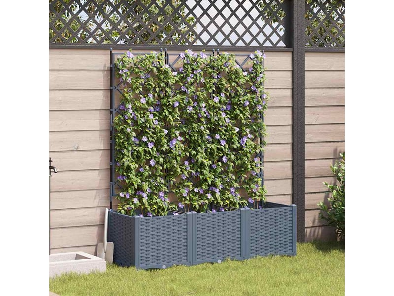  Jardinière - cache-pot de jardin 3 pcs gris clair 120 x 40 x 143 cm pp  - Conforama B