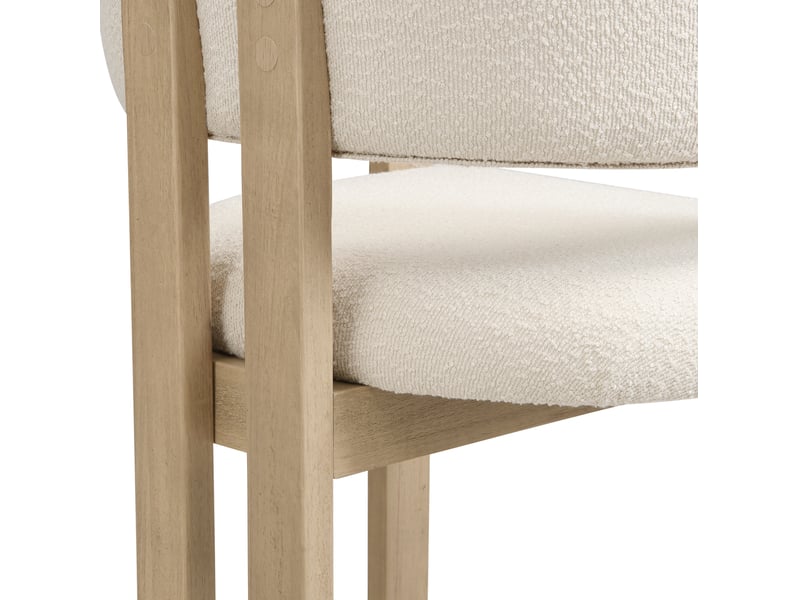  Lot de 2 chaises de salle à manger 60 x 51 x 80 cm naturel, tissu bouclette, avec accoudoirs, style moderne  - Conforama E