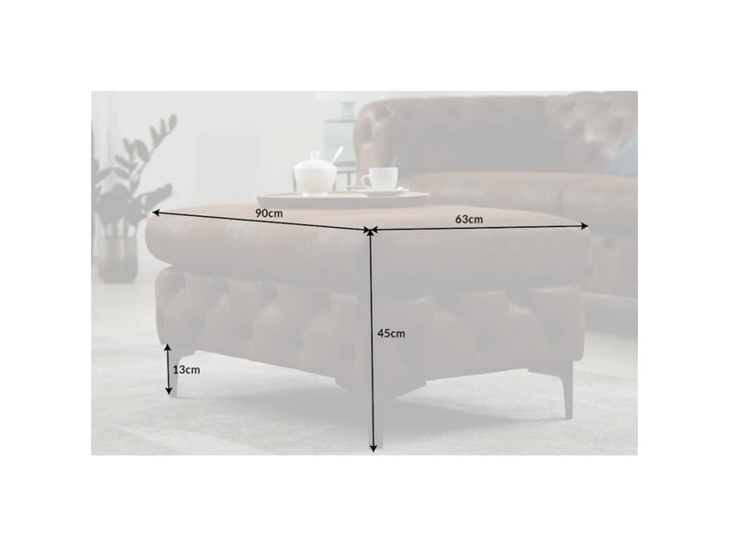  Canapé d'angle velena marron avec pouf capitonné – canapé baroque en microfibre avec structure en bois massif  - Conforama D