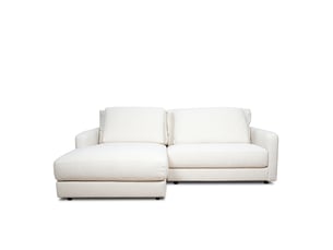 Canapé venezia laine bouclée angle g blanc cassé 3 pl