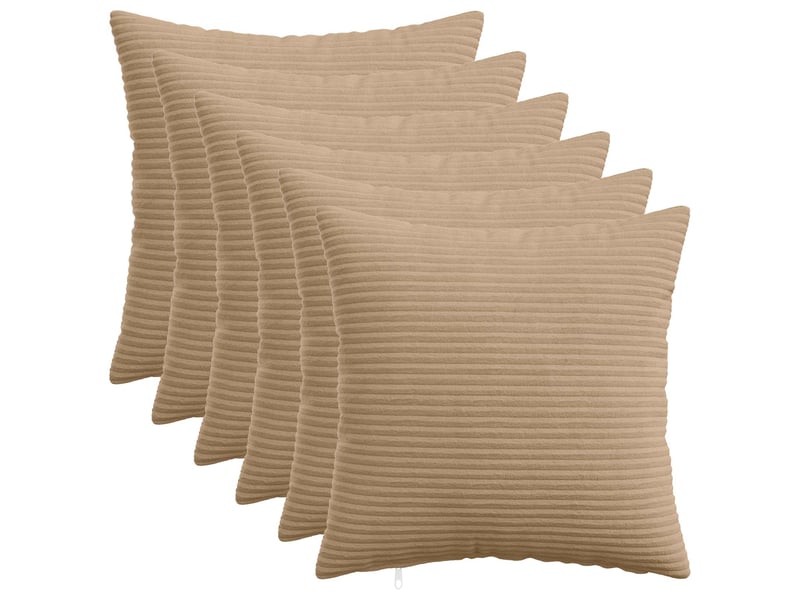 Lot de 6 housses de coussin heerlen marron 30 x 30 cm cf49925 - Conforama B