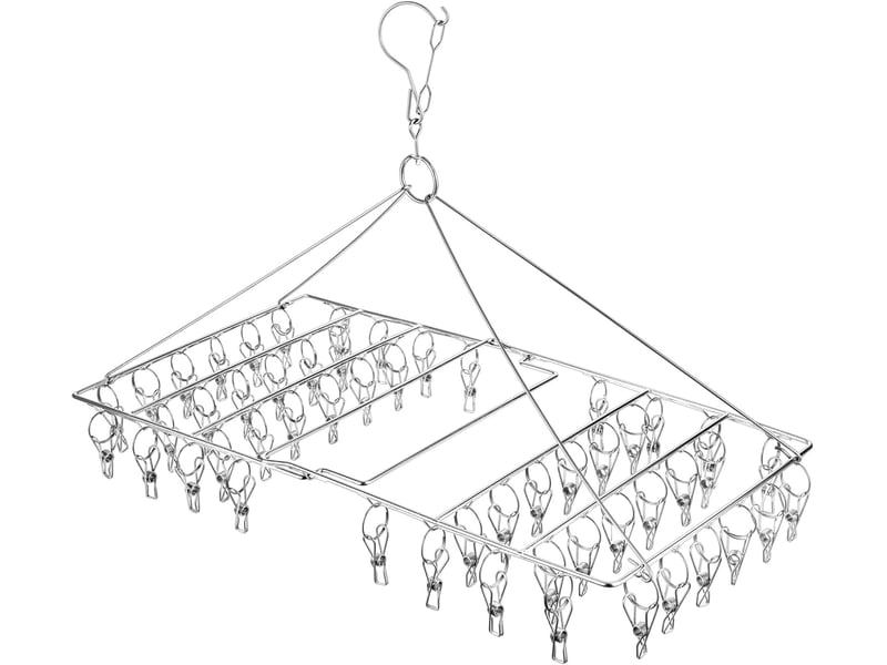 Crochets muraux 46 clip chaussette de séchage de chaussette pliant pour sous-vêtements, vêtements pour bébé et petits linges, gris - Conforama A