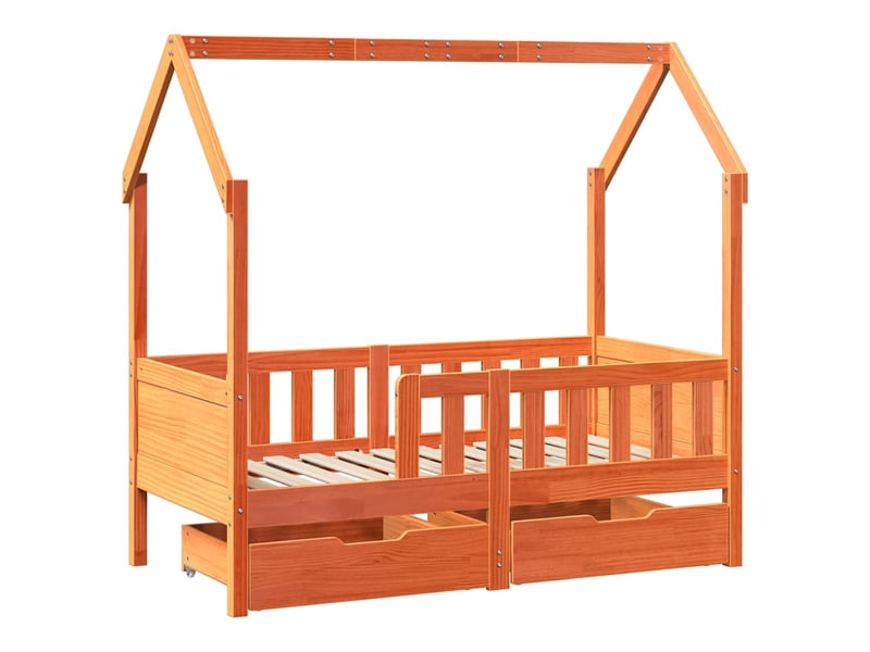  Cadre de lit enfant avec tiroirs sans matelas 70x140 cm bois  - Conforama C