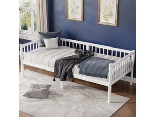 Lit banquette 90x200 cm <strong>MAISENTIEL</strong>  <strong></strong> coloris blanc