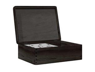 Boîte de rangement, coffre de rangement avec couvercle noir 40x30x13cm bois de pin massif