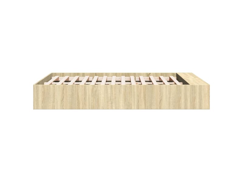 Lit double- lit adulte - cadre de lit sans matelas chêne sonoma 135x190 cm - Conforama D