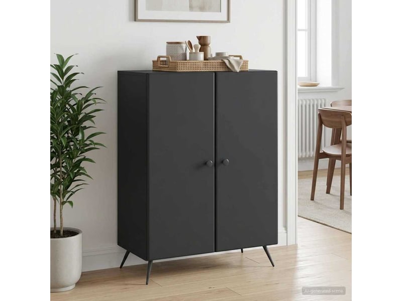  Buffet - bahut - meuble de rangement noir 66 x 34,5 x 90 cm bois d'ingénierie  - Conforama B