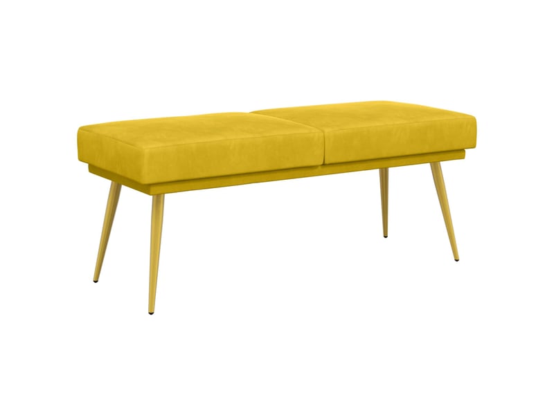  Banc d'entrée, banc à double couche jaune 120x45x46 cm velours  - Conforama A
