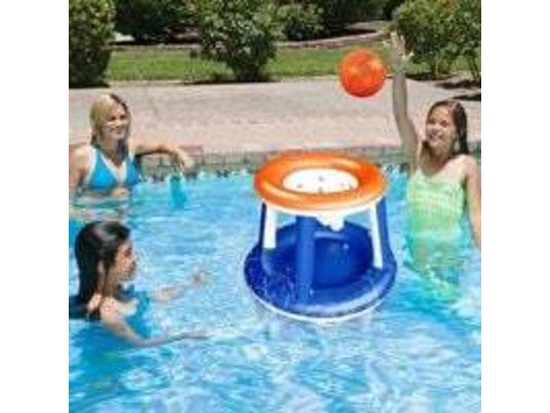  Ensemble de volley-ball gonflable volleyball gonflable piscine toy avec basket-ball hoop volley-ball filet deux balles jeu de natation pour enfants  - Conforama E