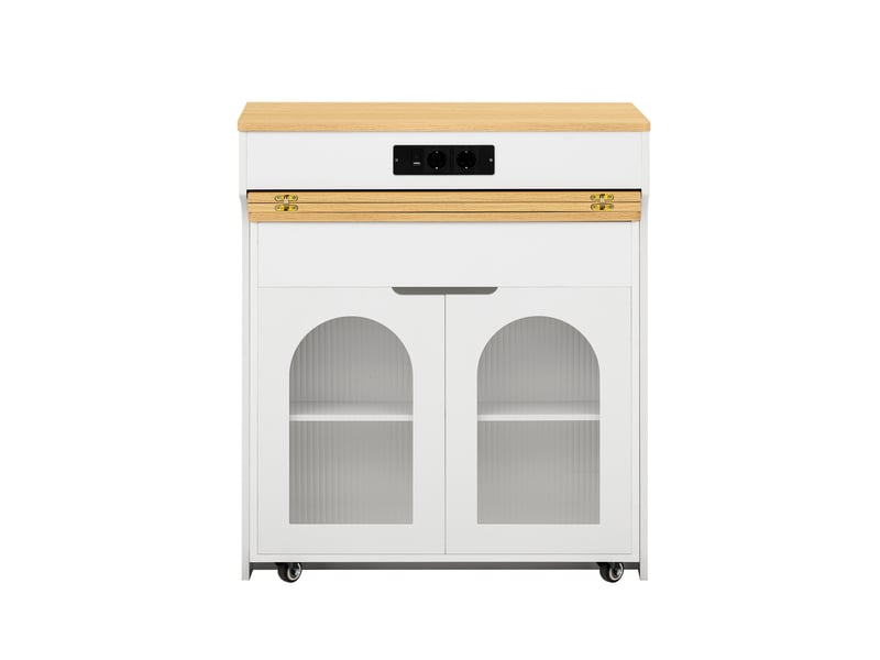 Blanc table de bar extensible avec rangement, design moderne, structure fonctionnelle pour cuisine et salle à manger - Conforama A