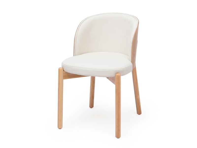 Lot de chaises 6 chaises bois massif confort et respirabilité tissu lin placage de frêne massif couleur bois naturel - Conforama A