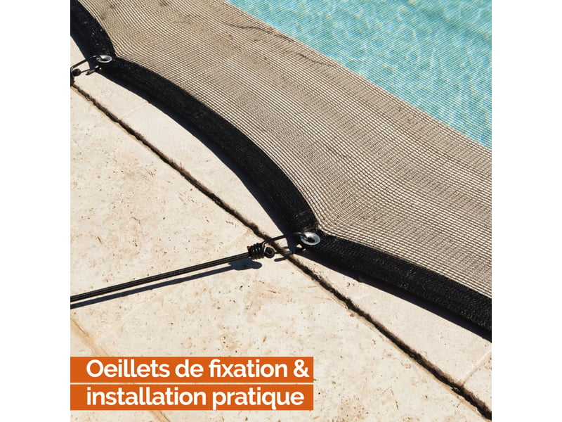  Filet de protection anti-feuilles - 70 gm² - pour piscine 3 x 5 m - noir  - Conforama E