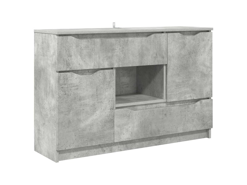  Buffet - bahut - meuble de rangement gris béton 100 x 30 x 65,6 bois d'ingénierie  - Conforama A
