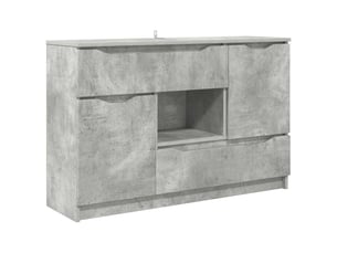 Buffet - bahut - meuble de rangement gris béton 100 x 30 x 65,6 bois d'ingénierie