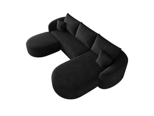 Canapé droit fixe <strong></strong> <strong></strong> 5 places Tissu noir