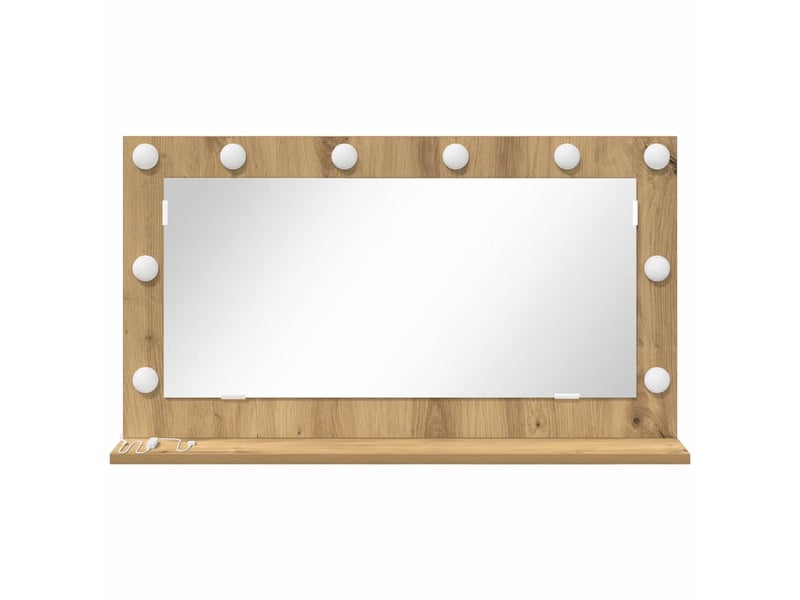  Miroir de vanité, miroir de coiffeuse chêne artisanal 80 x 45 x 18 cm rectangulaire cf62754  - Conforama D