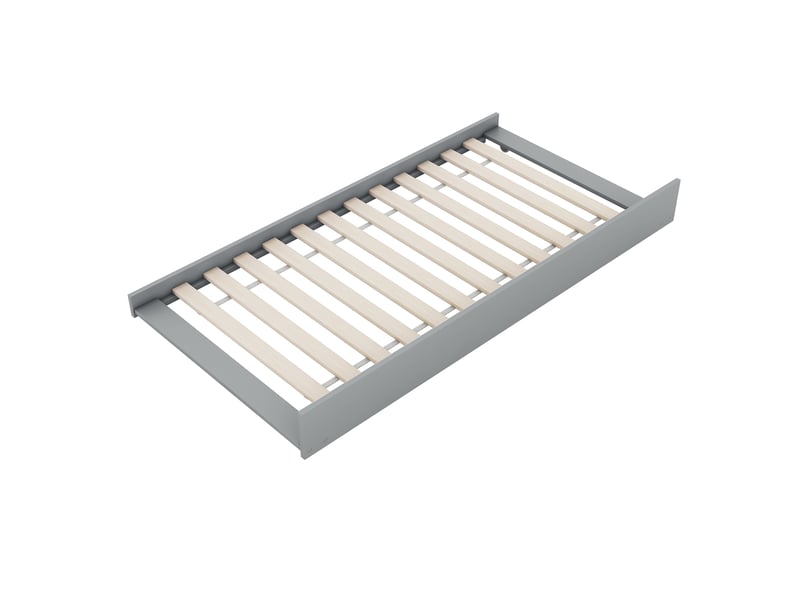  Lits superposés avec lit gigogne 90x200 cm, lit enfant triples avec escaliers, garde-corps haut escalier stable, amovible, gris  - Conforama B