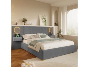Lit avec rangement 180x200 cm HAUSS SPOLE   coloris gris