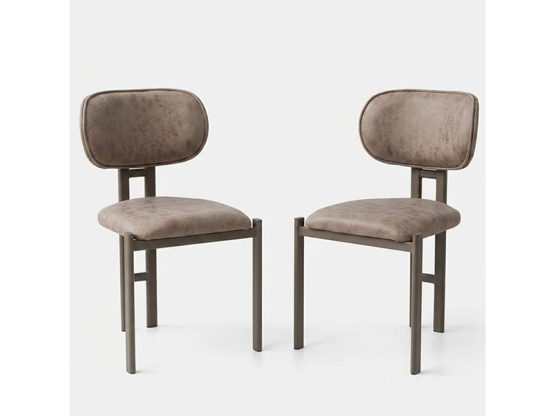  Lot de 2 chaises rembourrées en métal et similicuir muriz  - Conforama A