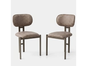 Lot de 2 chaises rembourrées en métal et similicuir muriz