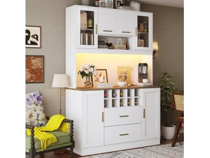 Buffet 6 porte(s) 2 tiroir(s) <strong>MODENVIE</strong> <strong></strong> - 120 cm coloris blanc