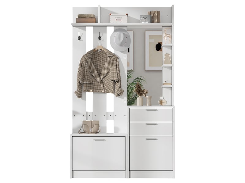  Portemanteau avec banc et rangement blanc 110 x 185 cm en mdf  - Conforama A