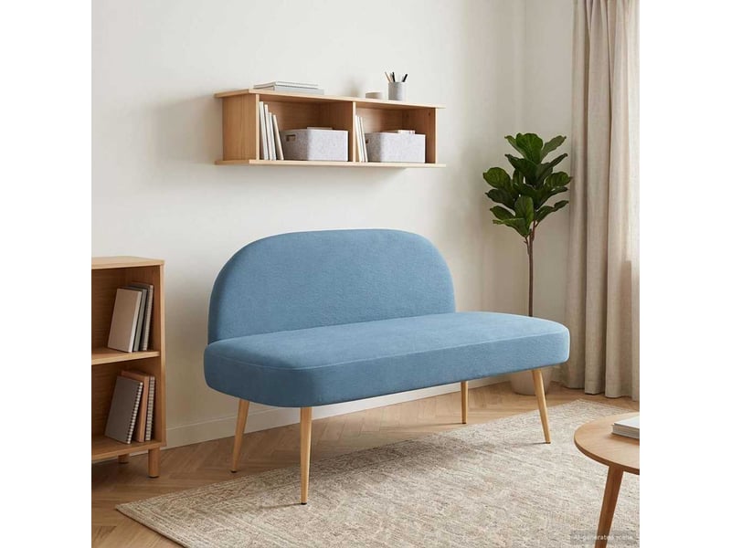  Banc rembourré, banc de lit avec dossier bleu 110x60x76 cm shl43461  - Conforama B