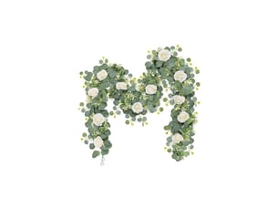 Pièces guirlande fleurs artificielles 1.8m faux rosier guirlande eucalyptus plante artificielle guirlande de fleur fausse plantes suspendues pour murale table mariage à maison décoration