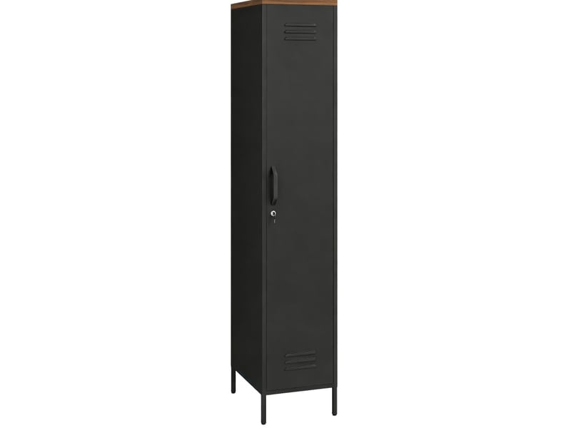  Armoire de rangement tcqpz métallique 46 x 35 x 183 cm verrouillable 4 étagères réglables noire  - Conforama A