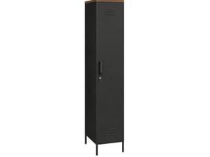 Armoire de rangement tcqpz métallique 46 x 35 x 183 cm verrouillable 4 étagères réglables noire