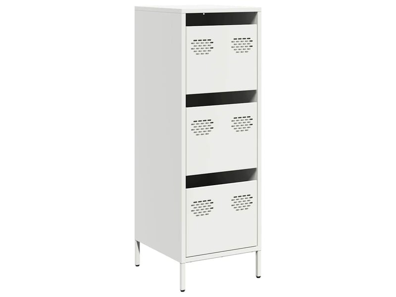  Buffet haut - bahut - meuble de rangement blanc 39x35x103,5 cm acier  - Conforama A