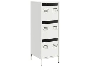 Buffet haut - bahut - meuble de rangement blanc 39x35x103,5 cm acier