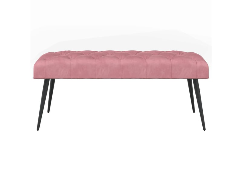  Banc chambre, banc de lit avec capitonnage bouton rose 110x40x46 cm velours shl53980  - Conforama E