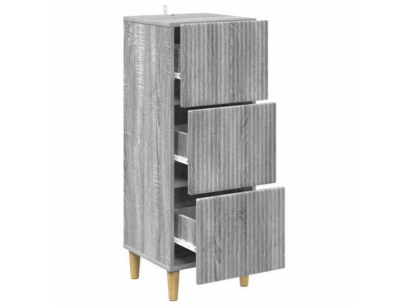  Armoire de rangement bureau, armoire à tiroirs sonoma gris 33 x 34,5 x 90 cm shl4682  - Conforama E