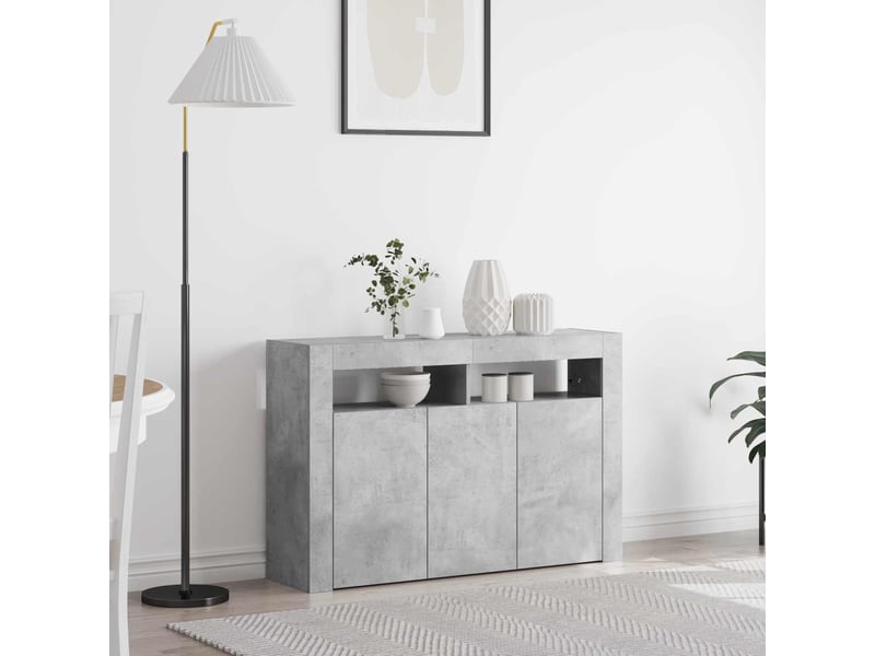  Buffet - bahut - meuble de rangement gris béton 116 x 30 x 75 cm bois d'ingénierie  - Conforama B