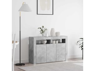 Buffet - bahut - meuble de rangement gris béton 116 x 30 x 75 cm bois d'ingénierie